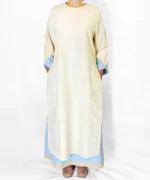 پیراهن کتان بلند جلو بسته مدل بهسا