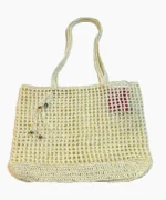 کیف بافت رافیا مدل دریا - کرم
