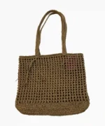 کیف بافت رافیا مدل دریا - قهوه ای