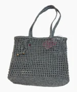 کیف بافت رافیا مدل دریا - خاکستری