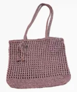 کیف بافت رافیا مدل دریا - صورتی